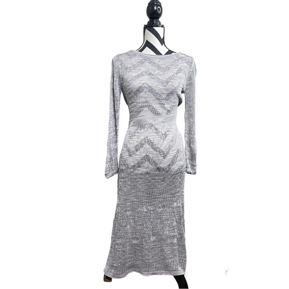 Sundance Sz L Catalog Gray Beige Knit Maxi Long Dress